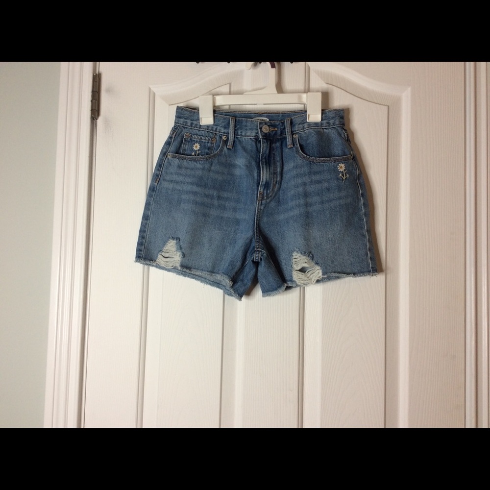 Blue denim shorts